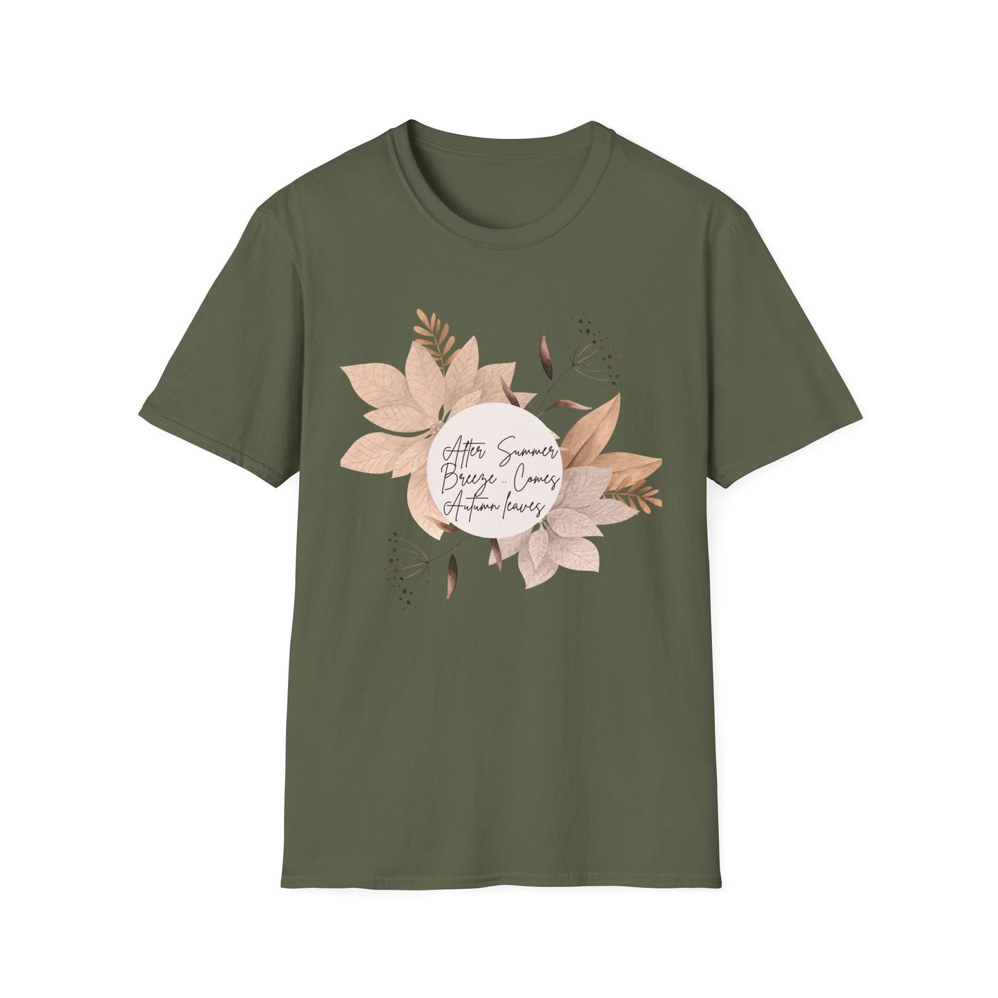 FALL AUTUMN LEAVES Softstyle Cotton Crewneck T-Shirt