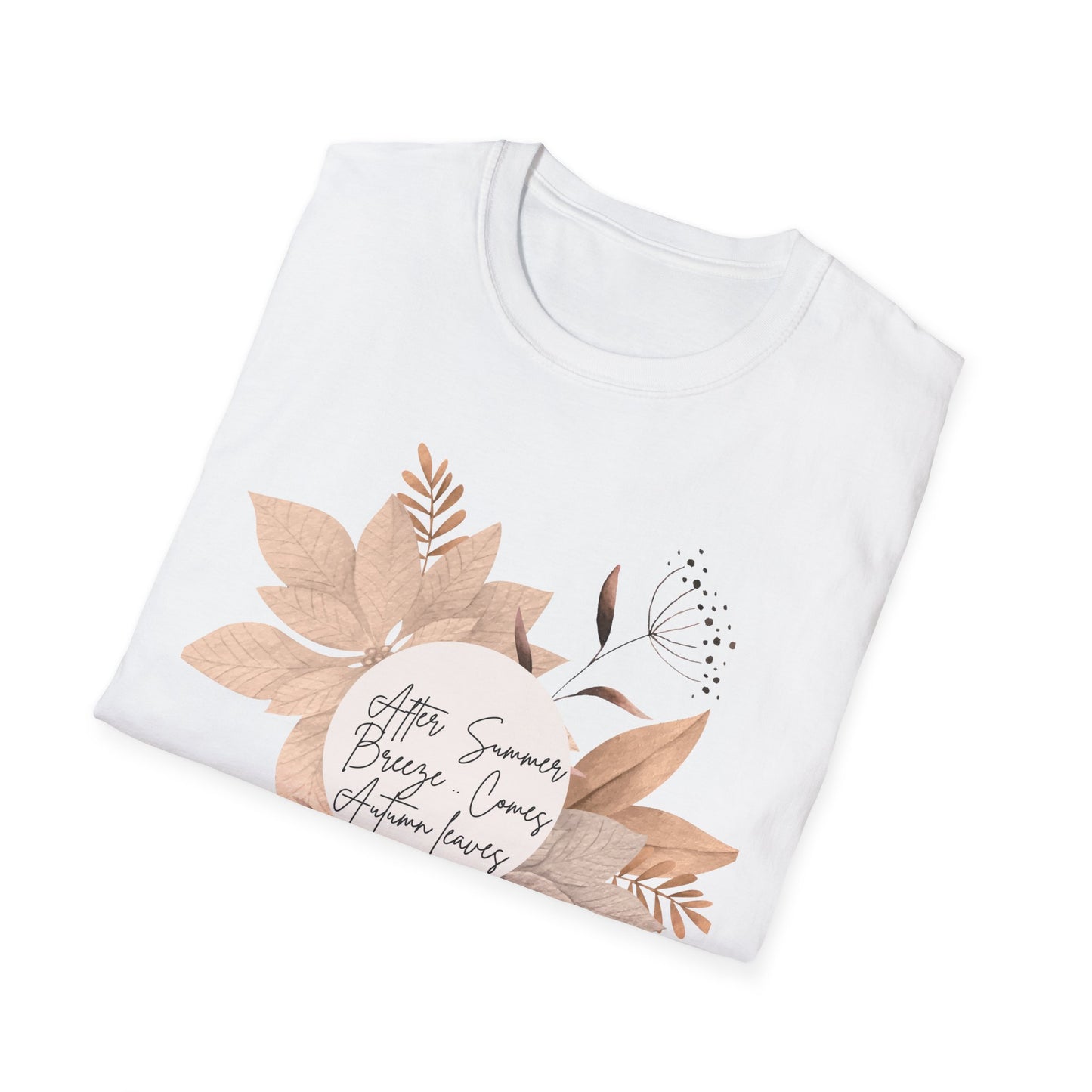 FALL AUTUMN LEAVES Softstyle Cotton Crewneck T-Shirt