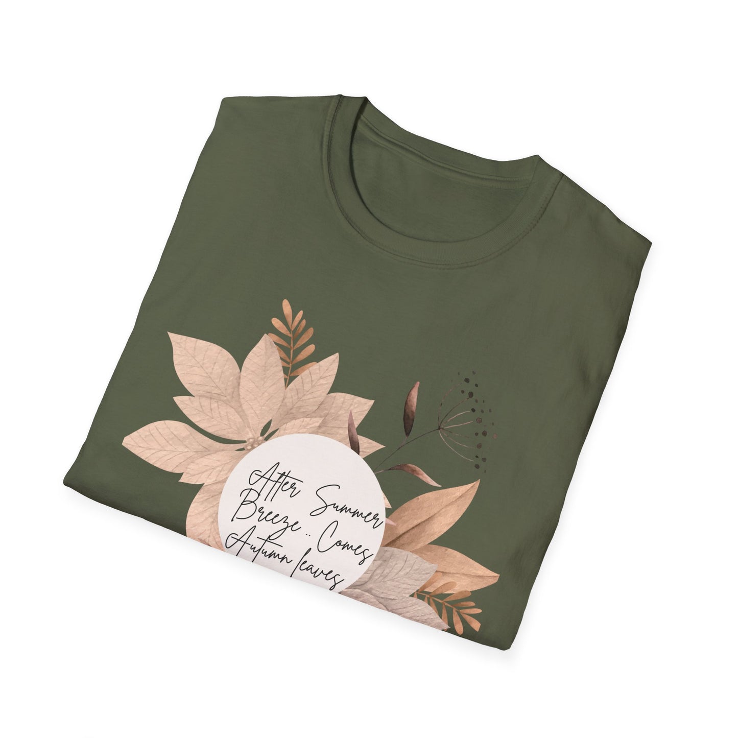 FALL AUTUMN LEAVES Softstyle Cotton Crewneck T-Shirt