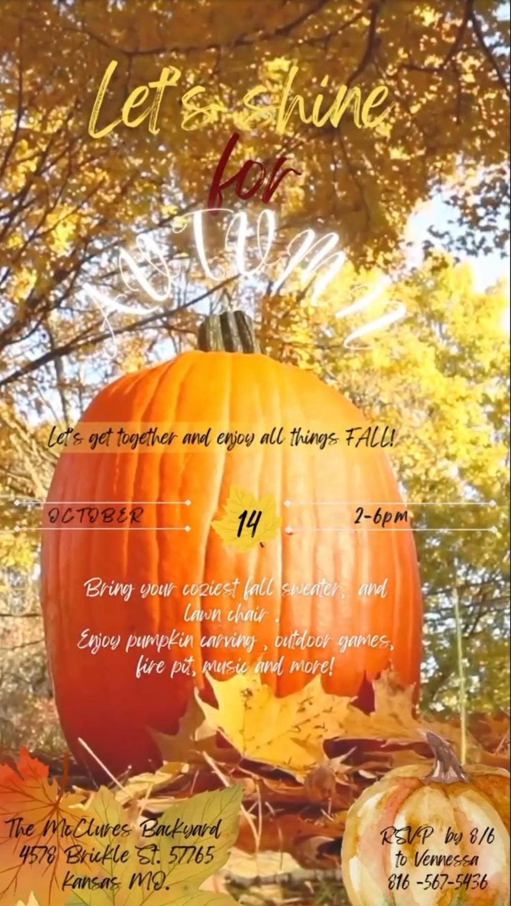 editable digital Fall video invitation