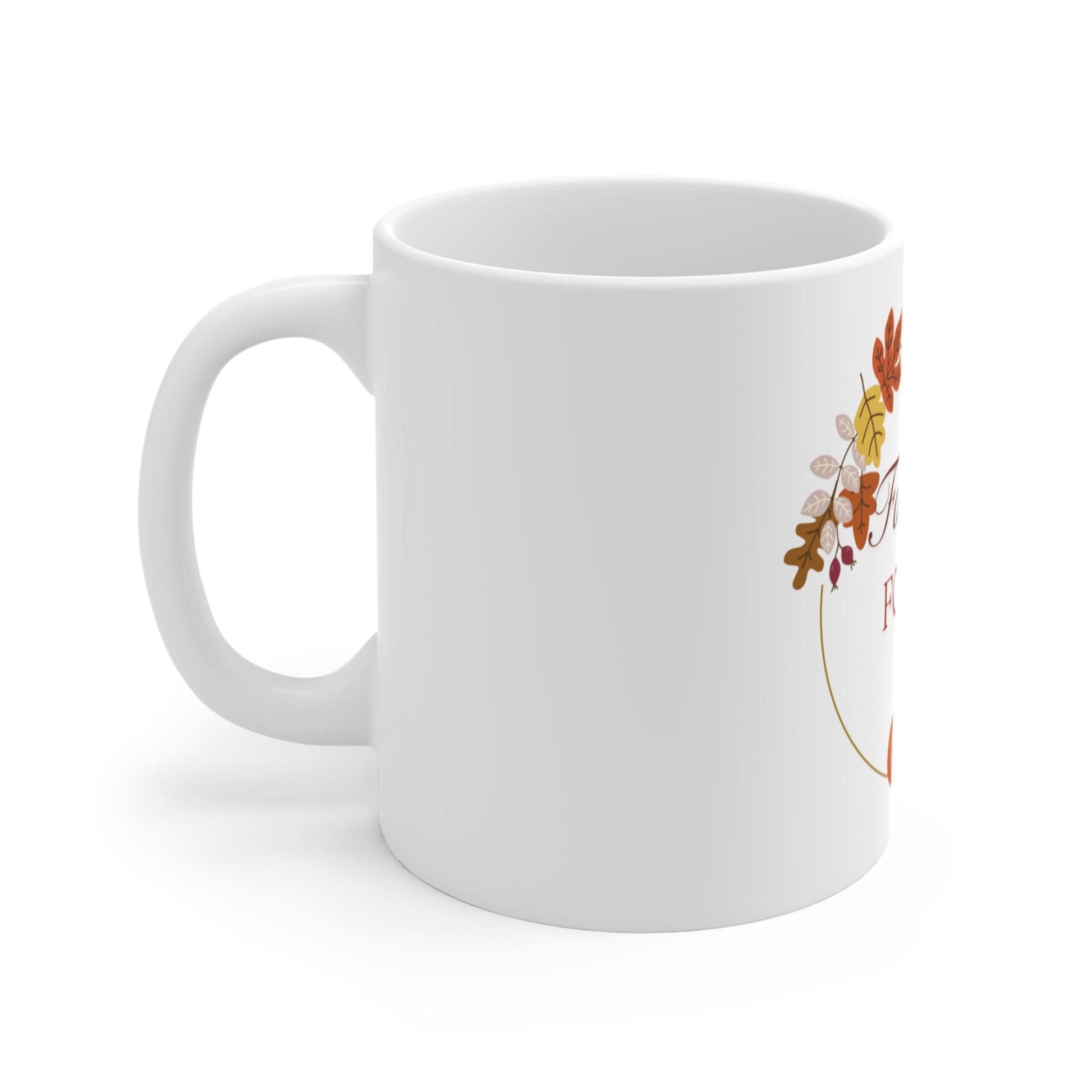 FALL AUTUMN SEASON leaves white ceramic mug 11oz “falling for you “